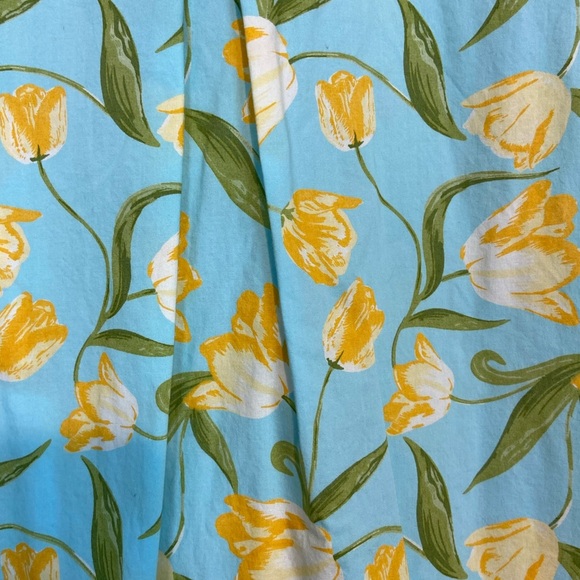 Ella Simone Cottagecore Night Dress Yellow Tulip Floral Print Ruffle Cotton - Picture 9 of 9